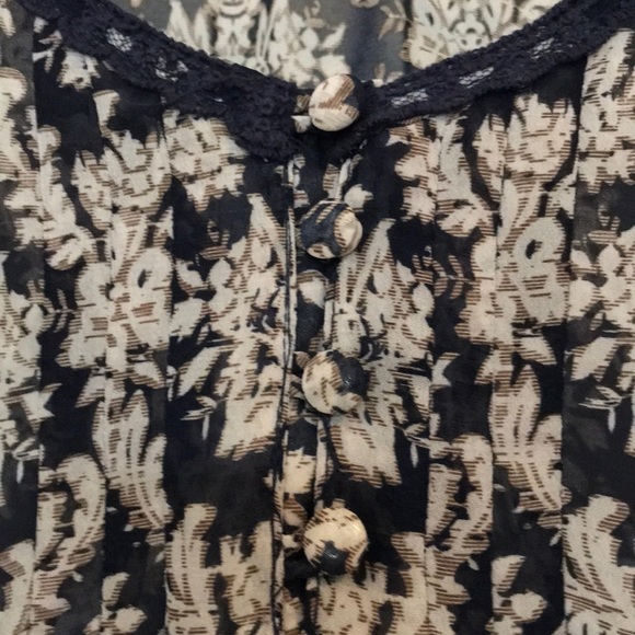 Blu Pepper Sheer Boho Tunic Top Sz S - Picture 3 of 9